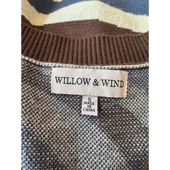 Brown Blue White Cropped Tank Size Small - Picture 3 of 4